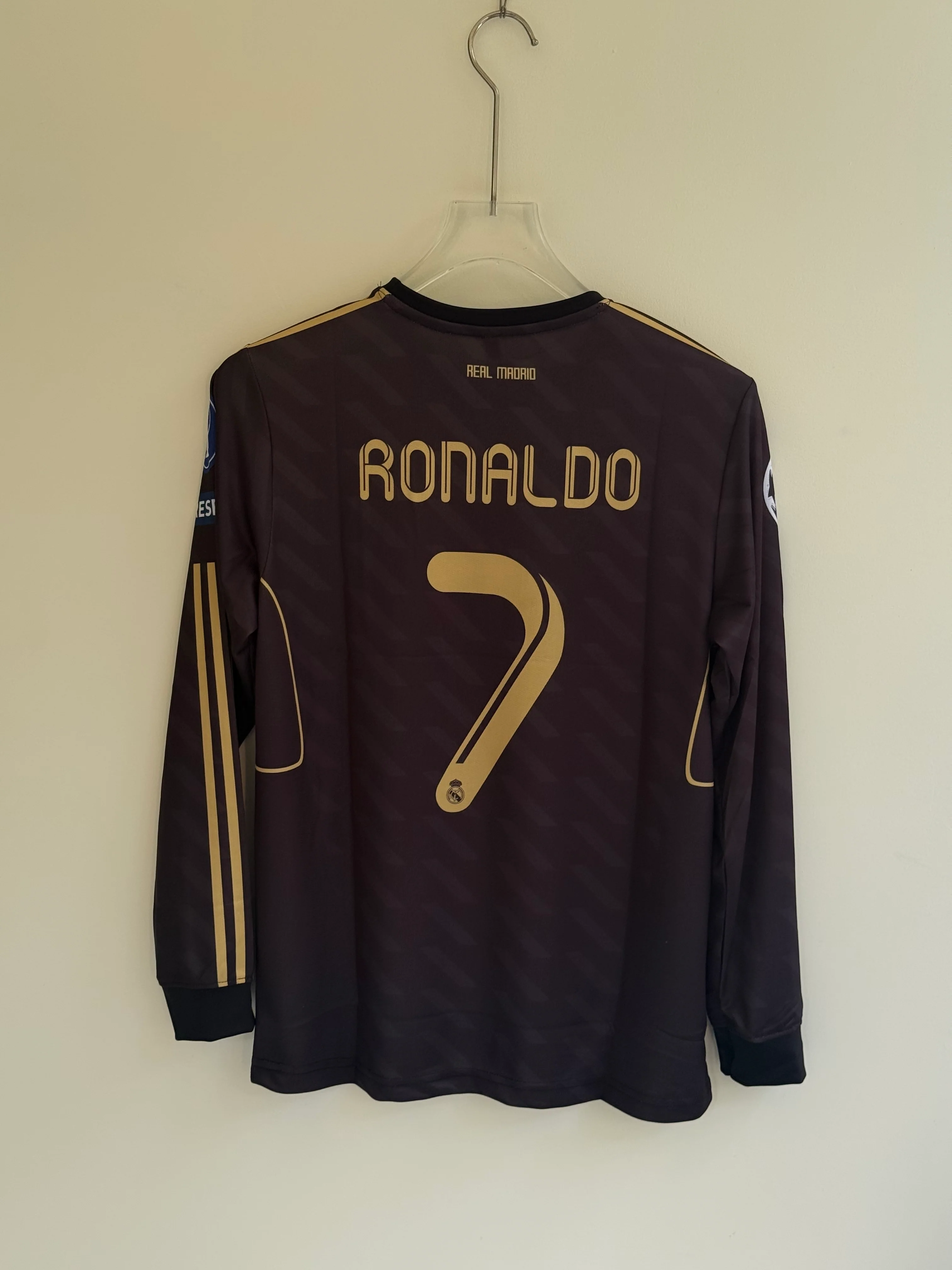 RONALDO REAL MADRID 2012 AWAY KIT FULL SLEEV EMBROIDERY - Image 3